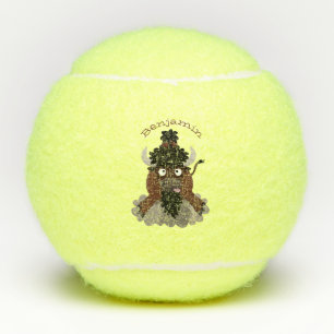 Balles De Tennis Drôle dessin animé de bison de buffle
