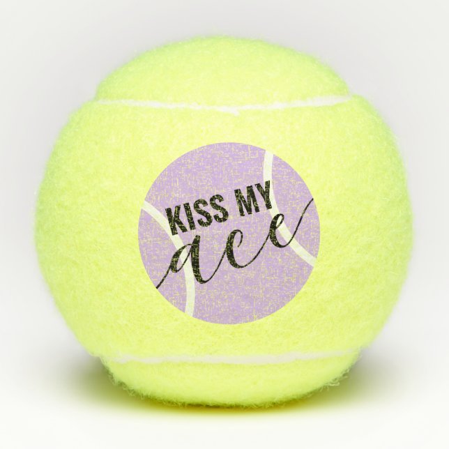 Balles De Tennis Drôle Embrasse Mon Ace Violet (Devant)