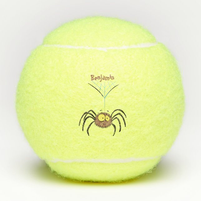 Balles De Tennis Drôle mignon dessin animé d'araignée moelleuse (Devant)