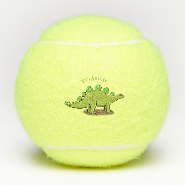 Balles De Tennis Drôle stegosaurus dinosaure dessin animé (Devant)