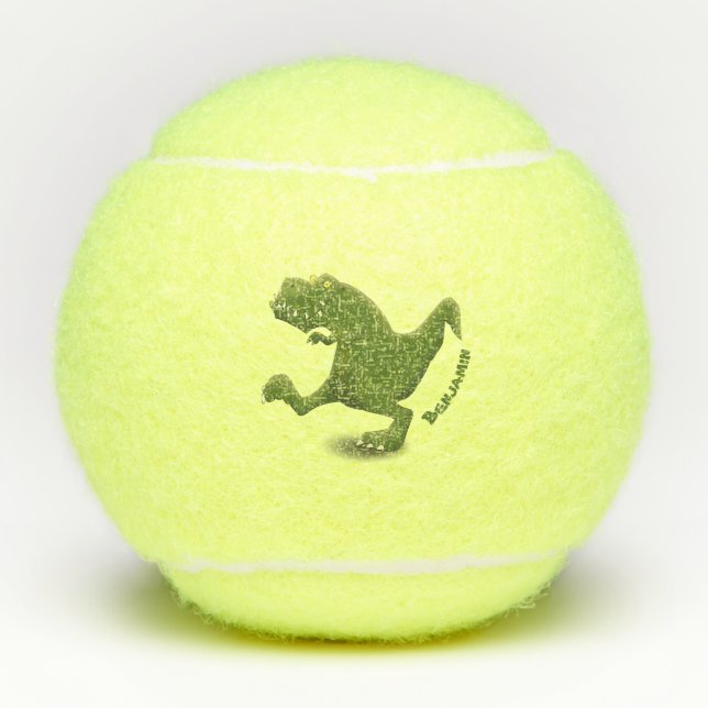 Balles De Tennis Drôle T rex dinosaure dessin animé humour (Devant)