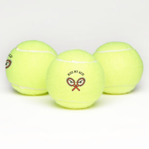 Balles De Tennis Embrasse mon as croisé raquettes logo personnalisé