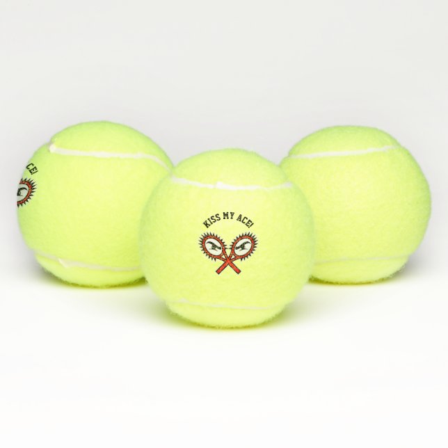 Balles De Tennis Embrasse mon as croisé raquettes logo personnalisé (Multiple)