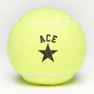 Balles De Tennis Étoile noire as de personnalisation des initiales