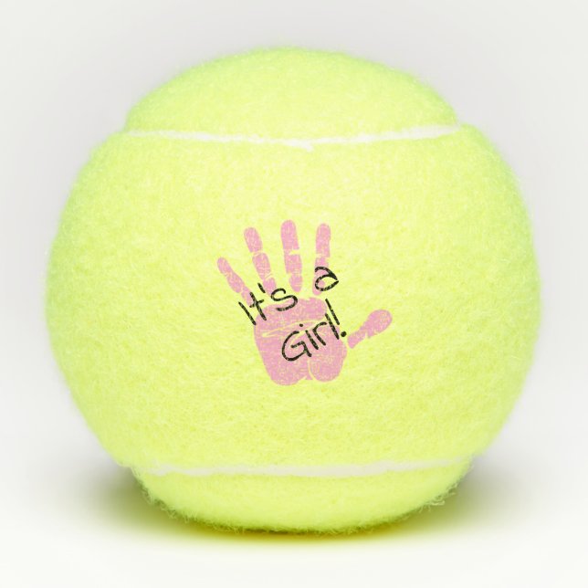 Balles De Tennis Faire-part pour bébé à l'empreinte manuscrite (Devant)