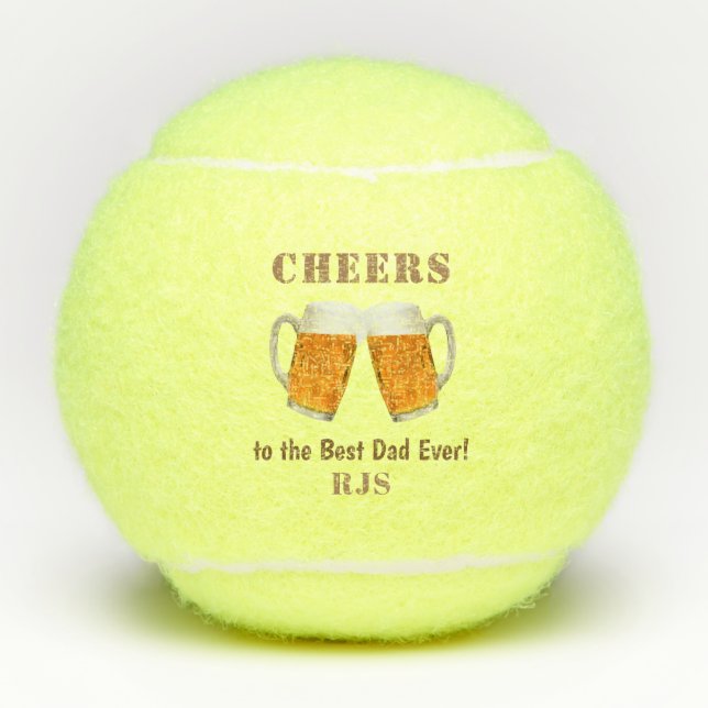 Balles De Tennis Fête des pères Papa Monde meilleur jamais Monogram (Devant)