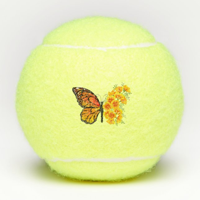 Balles De Tennis Flower Butterfly with Yellow California Poppy (Devant)