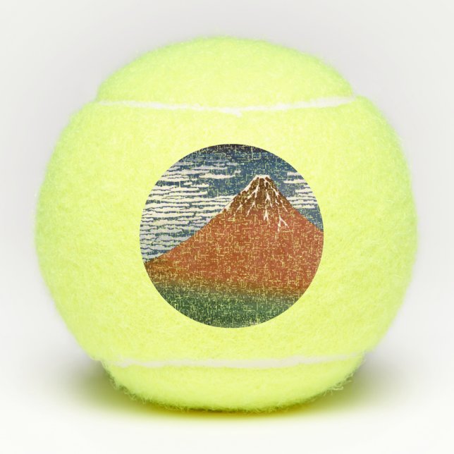 Balles De Tennis Fuji rouge, Aka Fujiyama Volcan Katsushika Hokusai (Devant)