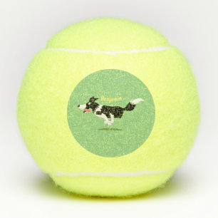 Balles De Tennis Funny Border Collie chien en course dessin animé