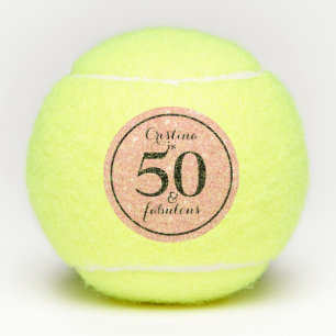 Balles De Tennis Glam Rose & Noir Personnalisé 50 & Fabuleux