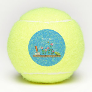 Balles De Tennis Grenouille mignonne et abeille dans le jardin dess