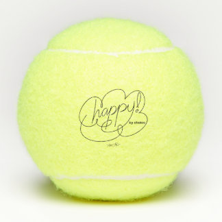 Balles De Tennis HAPPY par choix-Bold CloudS-Nom personnalisé