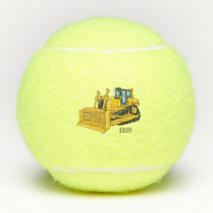 Balles De Tennis Illustration de dessin animé Bulldozer