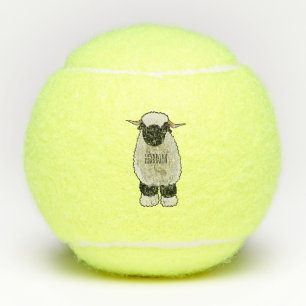 Balles De Tennis illustration de dessin animé de mouton Valais Blac