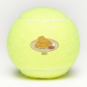 Balles De Tennis Illustration de dessin animé sur le poulet frit