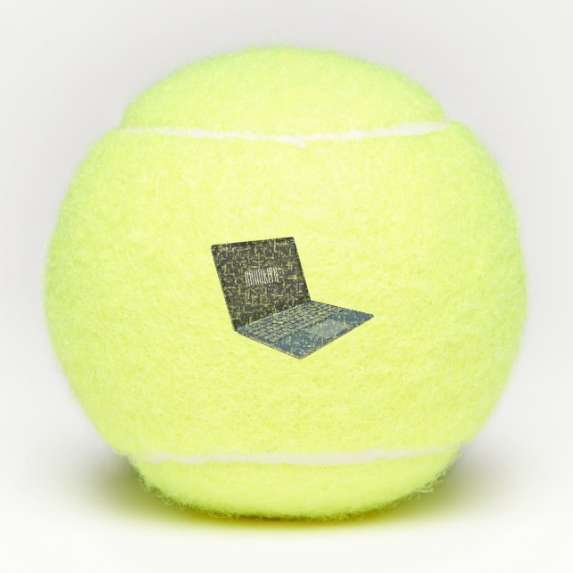 Balles De Tennis Illustration de dessin sur ordinateur portable (Devant)