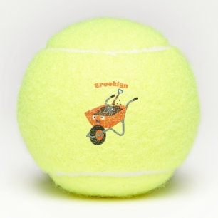 Balles De Tennis Illustration de la brouette en brouette orange trè