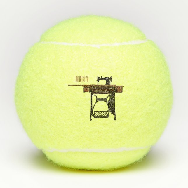 Balles De Tennis Illustration de la machine à coudre (Devant)