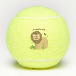 Balles De Tennis Illustration de l'effervescence de lions heureux