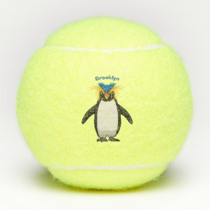Balles De Tennis Illustration de mignon macaroni pingouin