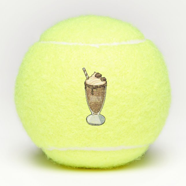 Balles De Tennis Illustration de milk-shake au chocolat (Devant)