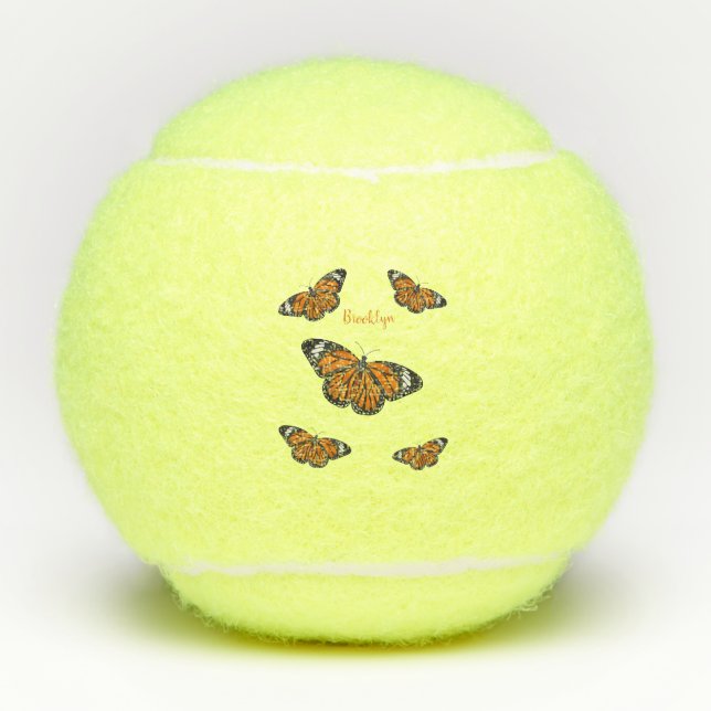 Balles De Tennis Illustration de papillon monarque (Devant)