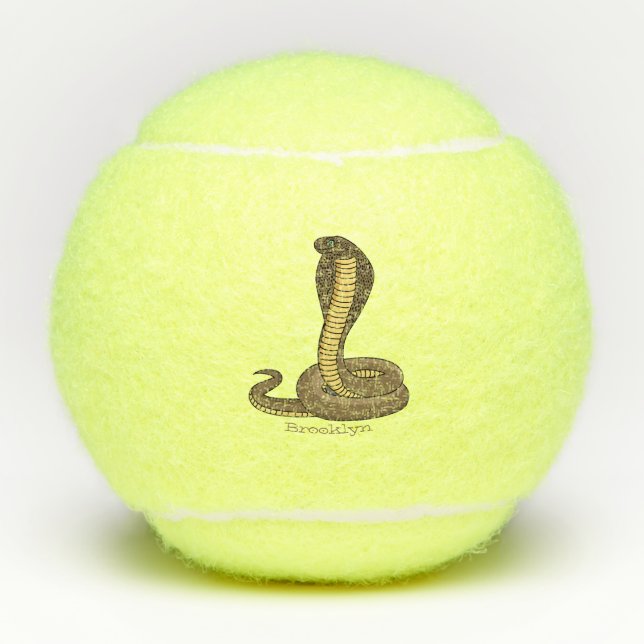 Balles De Tennis Illustration de serpent à cobra Brown (Devant)