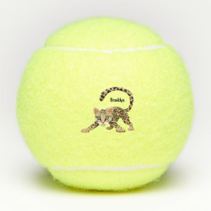 Balles De Tennis Illustration d'ocelot mignon
