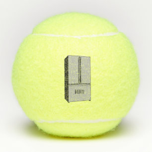 Balles De Tennis Illustration du réfrigérateur de porte française