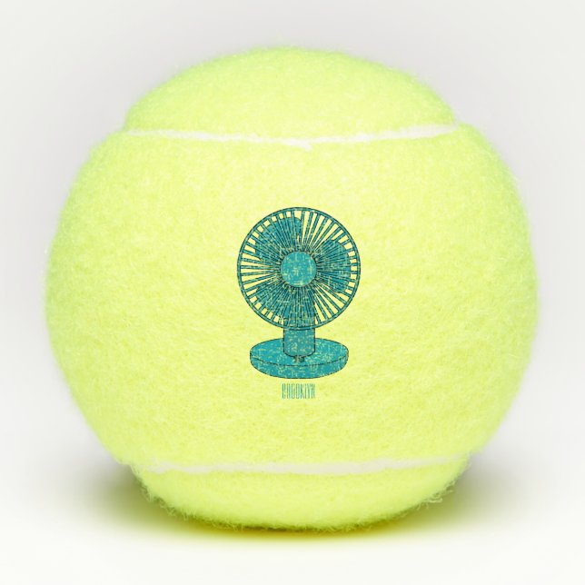 Balles De Tennis Illustration du ventilateur (Devant)