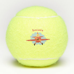 Balles De Tennis Illustration d'un avion rouge volant mignon