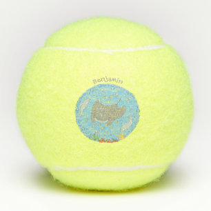 Balles De Tennis Illustration d'une mignonne raie manta et de bulle