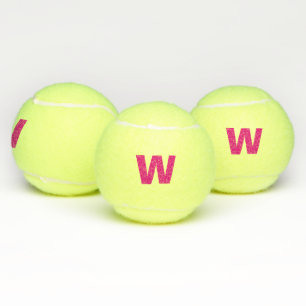 Balles De Tennis Initiale ou Monogramme en rose chaud - Personnalis