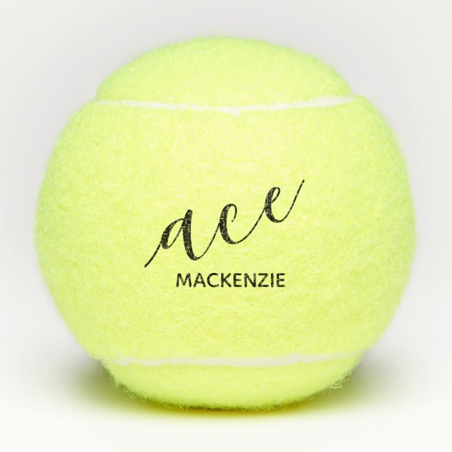Balles De Tennis Initiales modernes tendance personnalisées ACE (Devant)