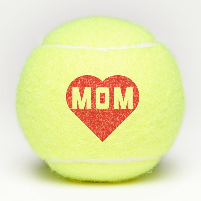 Balles De Tennis J'aime maman Coeur rouge (Devant)