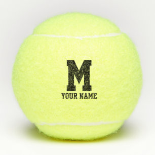 Balles de tennis jaunes avec monogramme personnali
