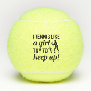 Balles De Tennis Je Tennis Comme Une Fille Essaie De Continuer