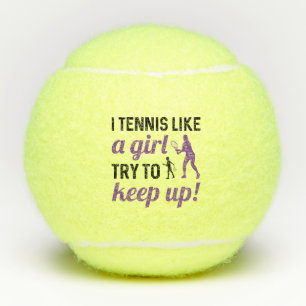 Balles De Tennis Je Tennis Comme Une Fille Essaie De Continuer