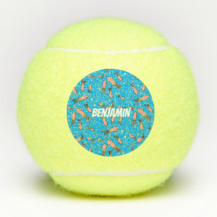 Balles De Tennis Joli motif caricature de calmar rose