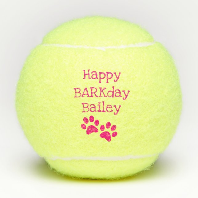 Balles De Tennis Jouet heureux de chien d'anniversaire de Barkday (Devant)