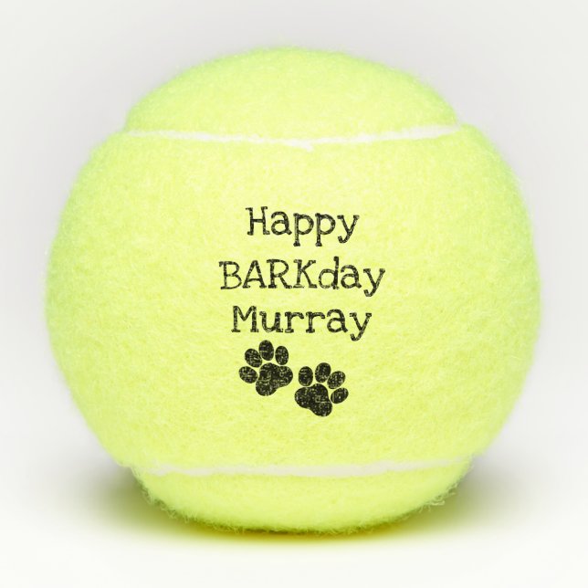 Balles De Tennis Jouet heureux noir de chien d'anniversaire de (Devant)