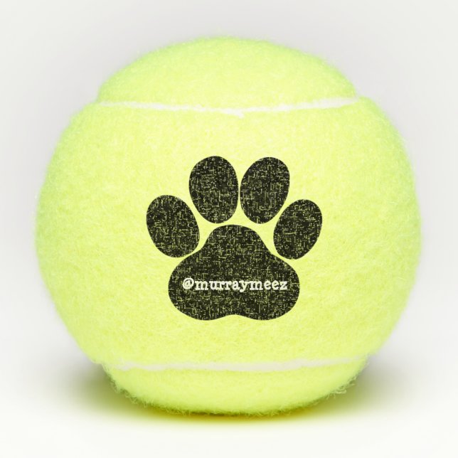 Balles De Tennis Jouet noir de nom d'empreinte de patte d'animal (Devant)