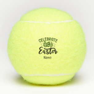 Balles De Tennis Joueur de tennis de Pâques heureux