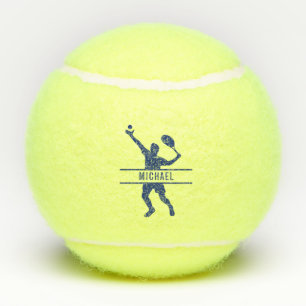 Balles De Tennis Joueur de tennis personnalisé thème bleu Nom