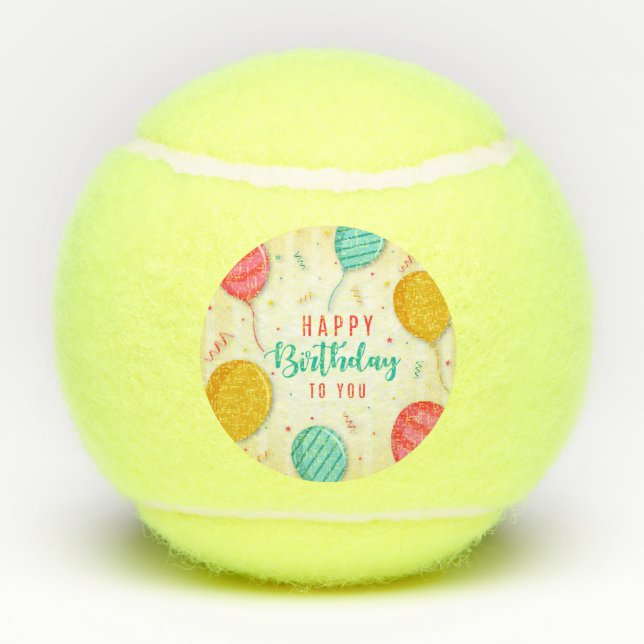 Balles De Tennis Joyeux anniversaire (Dos)