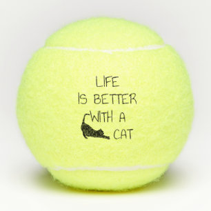 Balles De Tennis La vie est meilleure avec un chat - Amoureux des c