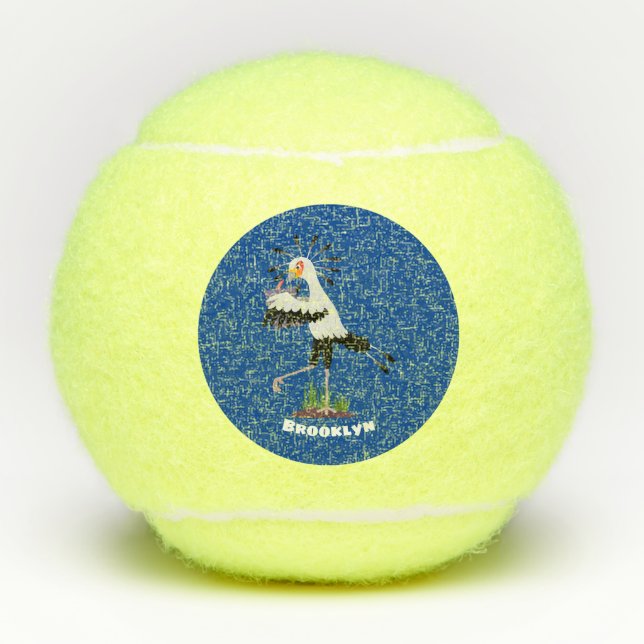 Balles De Tennis Le mignon secrétaire oiseau écrire des notes dessi (Devant)