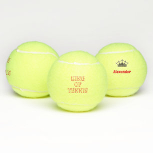 Balles De Tennis Le roi du tennis personnalise le texte et le nom e