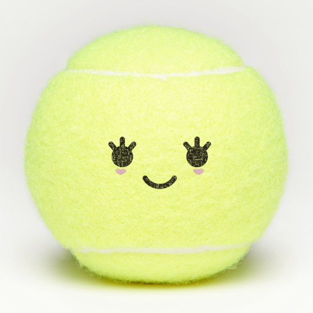 Balles De Tennis Le visage de l'émoticône émotique souriant de Kawa (Devant)