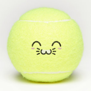 Balles De Tennis L'Émoticône Émotique Souriante De Kawaii Le Visage